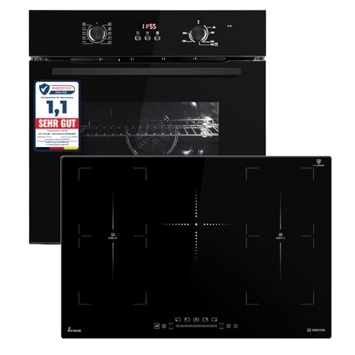 KKT KOLBE Kit de cuisinière autonome | Four encastrable 60 cm BO8005FB | Plaque à induction 77 cm IH87705FZ | Barbecue air chaud | Minuterie | Vitrage de protection thermique | Sécurité enfant |