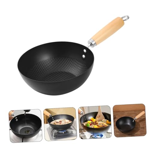 Wok de fondo plano Alipis antiadherente pequeño hierro miniatura 6