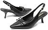 Tacones bajos tipo kitten con moño y pulsera trasera para mujer, punta afilada, para boda 8