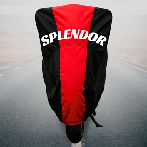 Image of Motorcycle Bike Body Cover for Outdoor Use - Heavy Fabric Water Resistant Two Wheeler Cover with UV, Dust & Rain Protection Compatible for Splendor Plus