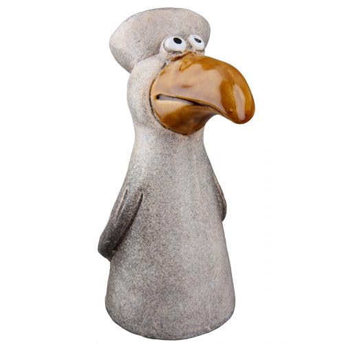GILDE Zaunfigur 'Küste' Möwe und Matrose, Keramik, Braun, 21 x 9,5cm, 2er Set, Gartenfigur