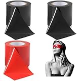 YUZHO Bondage nicht klebende statische Band 3x16m Sex tape Bondage tape Multifunktionale bondage seil BDSM Paare Paar erotische Geschenk Band Set 2pcs schwarz 1pcs rot