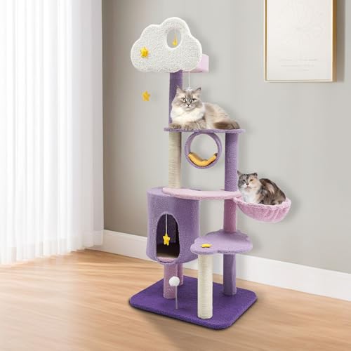 Árbol para gato grande multiescala color púrpura miniatura 5
