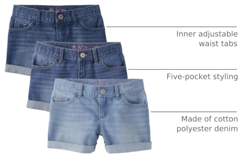 Image of The Children's Place Girls Denim Shortie Shorts