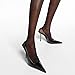 Vertundy Womens Stiletto Slingback Pointed Toe Leather High Heels Black