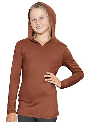 Image of Shirts for Girls Long Sleeve Crew Neck Top, Hoodie or 3 /4 Sleeve Soft Stretch Kids Lightweight Size 2-16