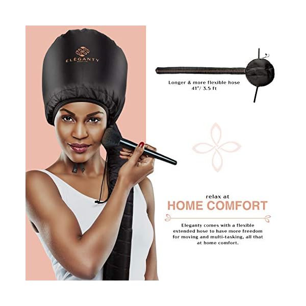 Eleganty-Soft-Bonnet-Hood-Hairdryer-Attachment-with-Headband-that-Reduces-Heat-Around-Ears-and-Neck-to-Enjoy-Long-Sessions-Used-for-Hair-Styling-Deep-Conditioning-and-Hair-Drying-Black ELEGANTY Soft Bonnet Hood Hairdryer Attachment with Headband that Reduces Heat Around Ears and Neck to Enjoy Long Sessions - Used for Hair Styling, Deep Conditioning and Hair Drying (Black)