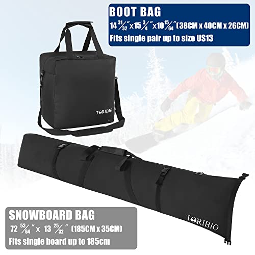 Toribio Ski Bag And Ski Boot Bag Combo For Air Travel, Snowboard Bag Ski Case Snow Ski Bags Suitable For Double Boards Under 120 Cm For Children #TOP2