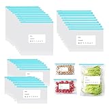 Set 45 Sacchetti Freezer, Sacchetti Ermetici con Zip, Sacchetti Alimenti Richiudibili, Sacchetti Ermetici per Grande Medio Piccolo, Ziplock Bags Base Allargata per Frutta Verdura Carne