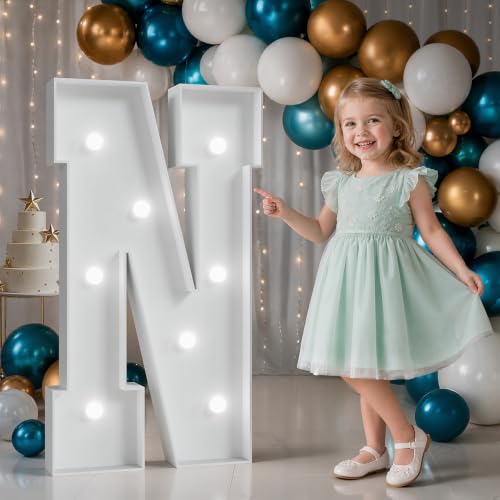 Bugame 3FT Marquee Letters N, Large Light Up Letters for Birthday Decor