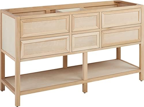 Signature Hardware 483611 Robertson 60" Double Vanity Cabinet Only with Wood Cabinet - Less Vanity Top - Unfinished