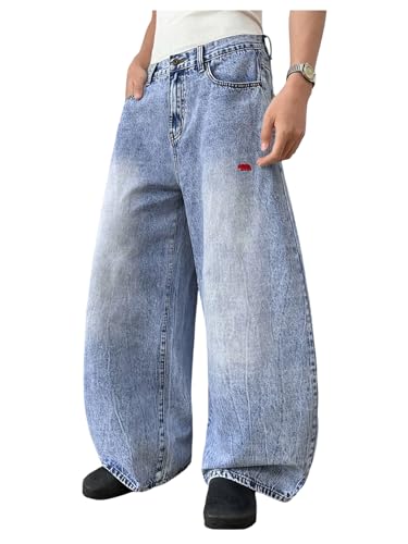 SOLY HUX Men's Baggy Jeans Vintage Straight Leg Loose Fit