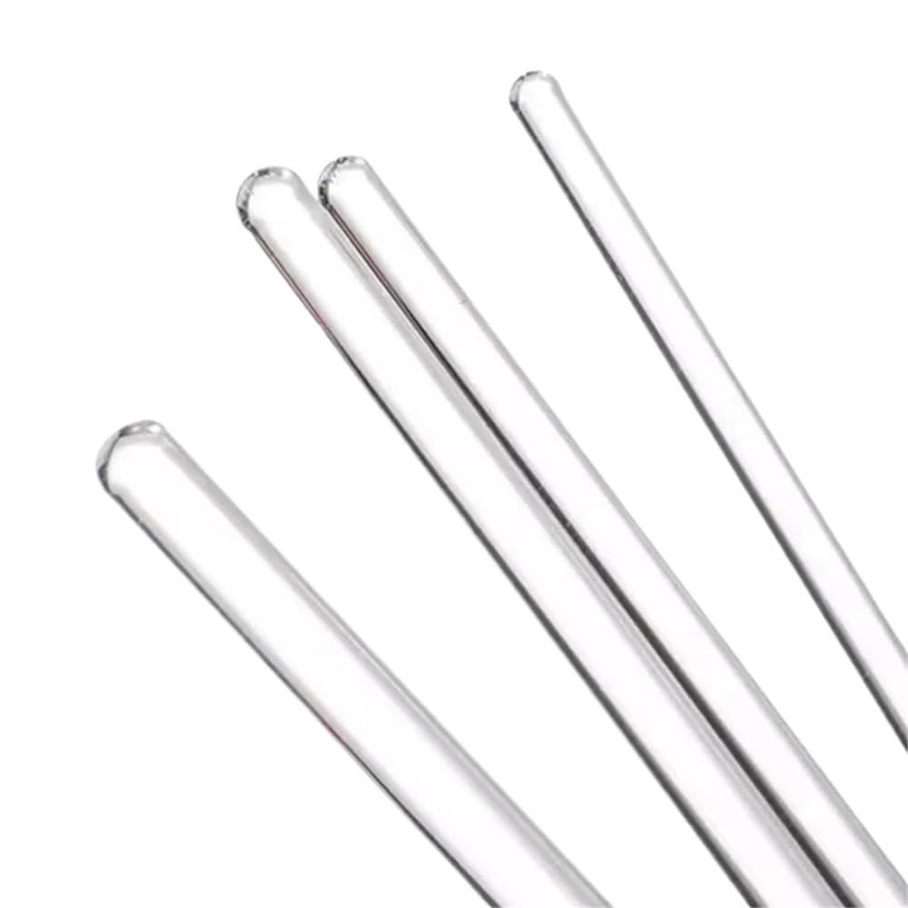 Bacchette da laboratorio Aste di drenaggio in vetro da 100 pezzi, asta agitazione diametro 6 7 8 mm, attrezzatura laboratorio ad alto contenuto borosilicato Testa rotonda trasparente(7X350mm)