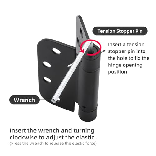 4 Inch Self Closing Door Hinges, 5/8 Inch Radius, Matte Black, 2 Pack by HOME MASTER HARDWARE - Used condition - Image 3