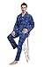 amaxer Men's Flannel Pajamas Set Men's Home Fashion Pajamas Top with Pockets Pants with Drawstring 100% Cotton Soft Pjs for Men，Blue and black plaid，L