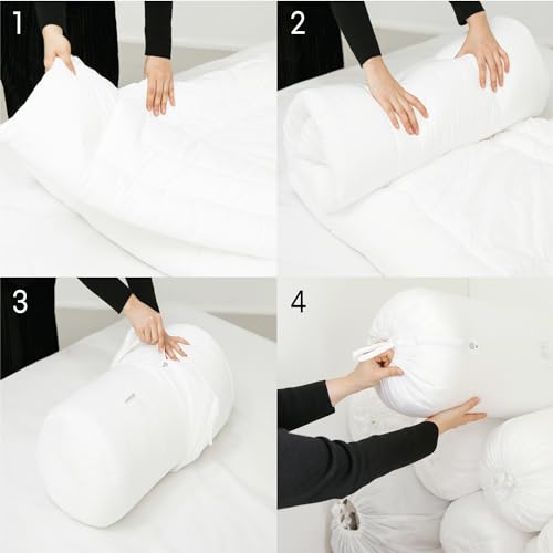 Roll&Stack ロールアンドスタック ふとん収納袋, 衣類収納袋 - S (15L) White X 2