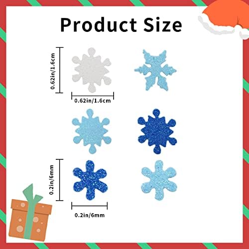 Snowflake Glitter Foam Stickers Christmas Arts and Crafts for Kids Self-Adhesive Snowflake Stickers Winter Crafts and Art Projects, Cards, Party Bags, and Decorations (Pack of 100)