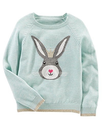 OshKosh B'Gosh Baby Girls' Cozy Cat Sweater, Gray