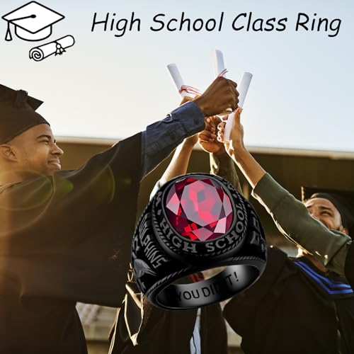 Customizable Class Rings for Men Women 925 Sterling Silver High School University Graduation Ring 2025 2026 Personalized College Graduation Gift3
