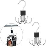 WADY Colgador para Cinturón, 2 Ganchos para Ropa, Organizador de Accesorios para Clóset, Ganchos Giratorios para...