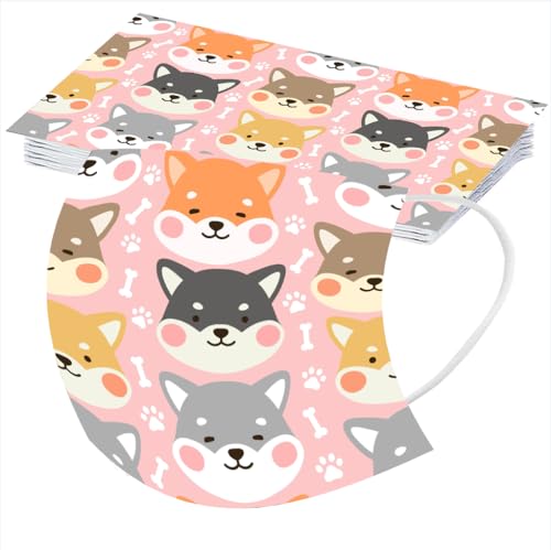 Gogciao Dog Themed Disposable Face Cover With Designs For Adults,3-Ply Printed Pattern With Nose Wire,50Pcs thumb #2