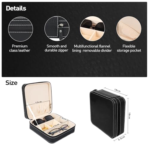 Image of Travel Sunglasses Organizer, Sunglasses Travel Case for Multiple Pairs, Multiple Glasses Travel Case for Women, Men