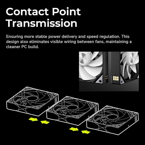 Image of Tryx 120mm Case Fan Reverse Blade ARGB PC Computer Quiet Fan 3in1 Cooler, Upgraded Pogo-Pin Connection with Magnetic Cable,ARGB Gen2 LEDs,New Version ROTA SL,Black