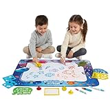 BUDDY BABY - AquaPaint - Alfombra Infantil Mágica XL para Pintar con Agua - Medidas Super Grandes 150x100 cm- Juguete educativo de 3 a 12 años - Incluye Accesorios - Con Caja de Regalo (Océano)