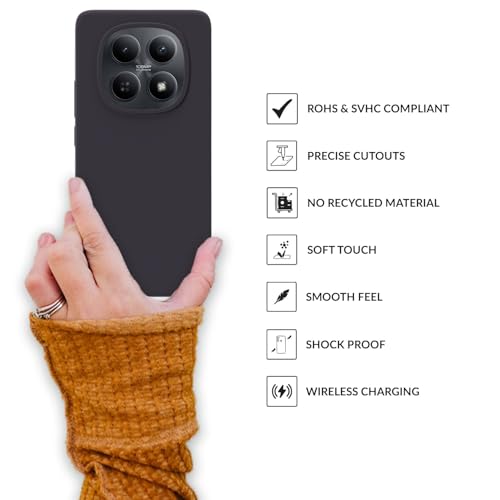 Image of SPRIG Compatible with Redmi Note 15 5G Premium SilkTone (Liquid Silicone) Back Cover Drop Tested Shock Proof Mobile Case for Men, Women, Boys and Girls with Camera Protection (Charcoal Grey)