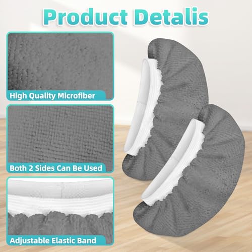Nicemiya 10 Pack Microfiber Cloth for Handheld Steam Shot, Steam Cleaner Accessories, Reusable Washable Steam Mop Pads Compatible with Most of Handheld Steam Shot/Cleaners (Grey)