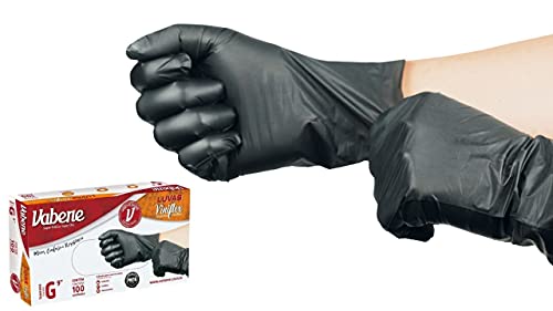 Luva Descartável Viniflex Preta Procedimento Estetico Culinário Gastronômico Tamanho G - 100un