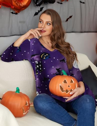 Image of LARACE Tunics 3 /4 Sleeve Plus Size Tops for Women V Neck Loose Fit Flowy Clothing for Leggings
