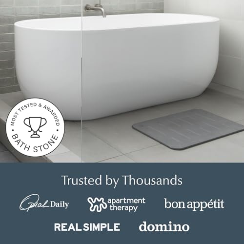 Dorai Home Stone Bath Mat - Premium Diatomaceous Earth Bath Floor Mats with Non-Slip Base, Fast-Drying Modern Shower Mat for Bathroom | Rain Slate, 2 Pack - 23.6"x15.4" by Dorai - Image 7