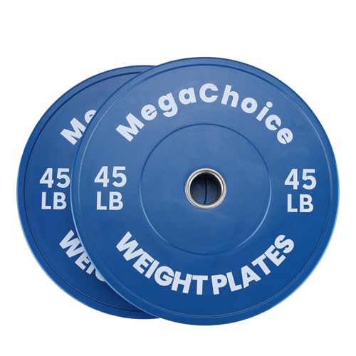 Rubber Bumper Weight Plates 2 Weight Plates Set for Strength Training Home Gym 45 Lbs Pairs