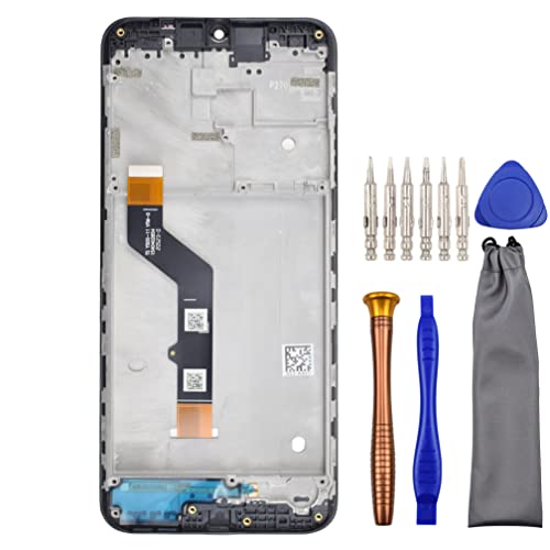 Complete Screen LCD Digitizer Touch Assembly Replacement for Motorola Moto E7 Plus XT2081-1 XT2081-2 with ToolKit and screen frame Black 6.5