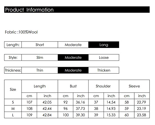 Youllyuu Women Fall/Winter Cashmere Jacket Fur Coat Jacket Female Lady's Long Style Pocket Peacoat Black M #TOP5