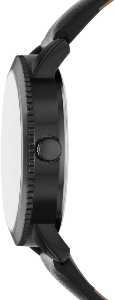 Folio Men's Three Hand Black Polyurethane Watch Gift Set