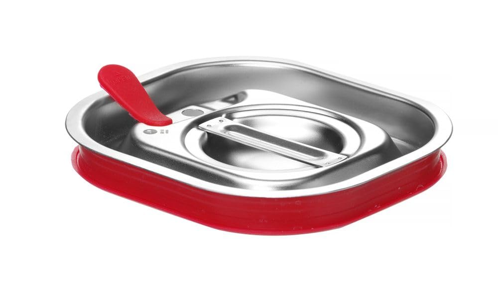 HENDI Coperchio per Contenitore GN 1/6, in Acciaio Inossidabile, con Bordo in Silicone e Valvola di Vuoto, Chiusura Ermetica, Resistente da -40° a 121°C, 176x162mm