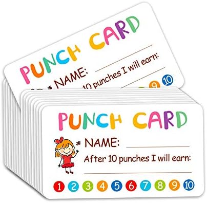 Punch Card, 100pcs Reward Incentive Card for Teacher, Behavior Chart for Kids, Homeschool Classroom Supplies for Motivation
