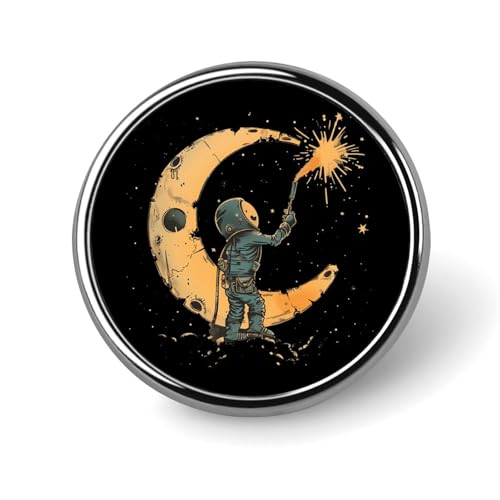 Moon Maintenance Welder Cute Lapel Brooch Pins Fashion Metal Hats Jackets Pins Bag Accessories Gifts Round