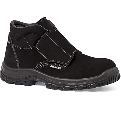 Bota de Segurança Preto Nobuck com Velcro Bracol 4018BVL4600LL Bico PVC CA 25.684 Nº38