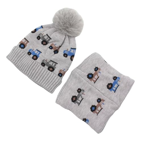 Boys Winter Beanie Hat Scarf Set Windproof And Warm Bobble Knit Hats Suitable For Boys And Girls Winter Outdoor Set3