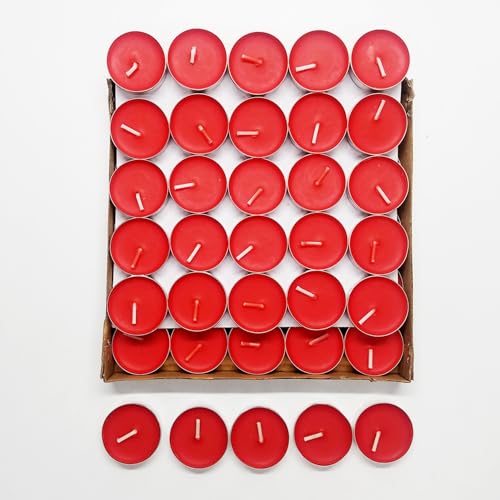 Romántico de Velas,50 Piezas Vela Sin Humo Vela Roja Romántica Velas Decorativas para Decoración de Mesa de Boda