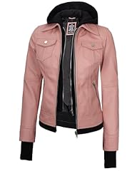 Betty Hooded Pink Lether Jacket