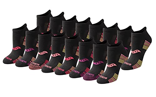 Image of Saucony Women's RunDry Performance Heel Tab Athletic Socks, Available in S-L (8, 16, 24 Pairs)