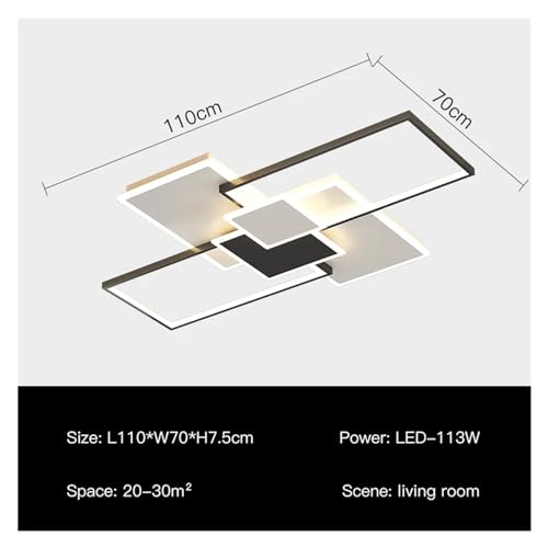 Lampes suspendues LED et lustre noir moderne 110cm télécommandé - 8