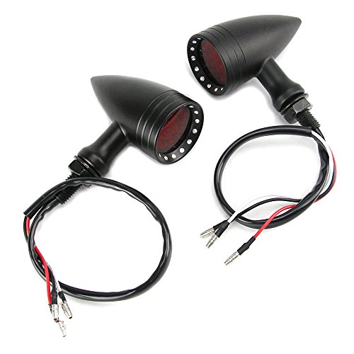 image for Oumurs 1 Pair Universal 20 LEDs Motorcycle Red Bullet Brake Stop Runni