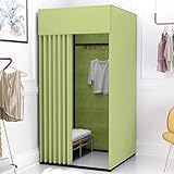Clothing Store Fitting Room with Shading Curtain, Portable Temporary Mobile Privacy Protection Dressing Room, Foldable Mall Simple Changing Room for Office Outdoor Activity, 200x100x95cm(Green)