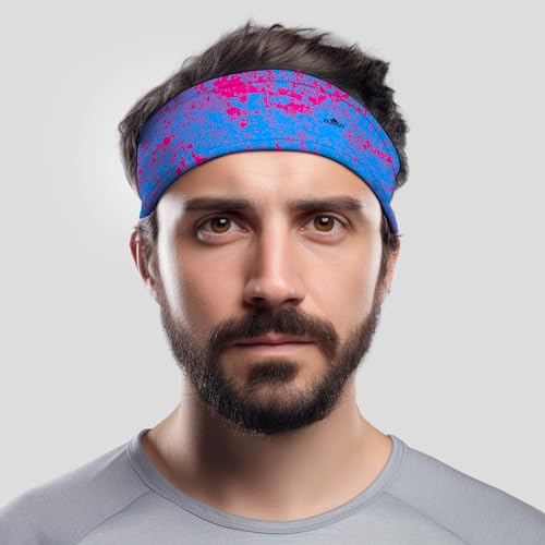 Image of Duwoni Sports Headbands for Men, Moisture Wicking Workout Headband, Sweatband Headbands for Running,Cycling,Football,Yoga,Tennis,Hiking,Hairband for Women and Men