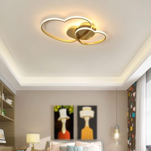 Plafonnier cœur LED à intensité variable pour chambre de mariage - 4